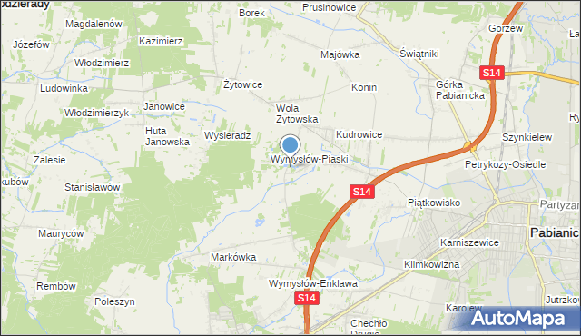 mapa Wymysłów Francuski, Wymysłów Francuski na mapie Targeo